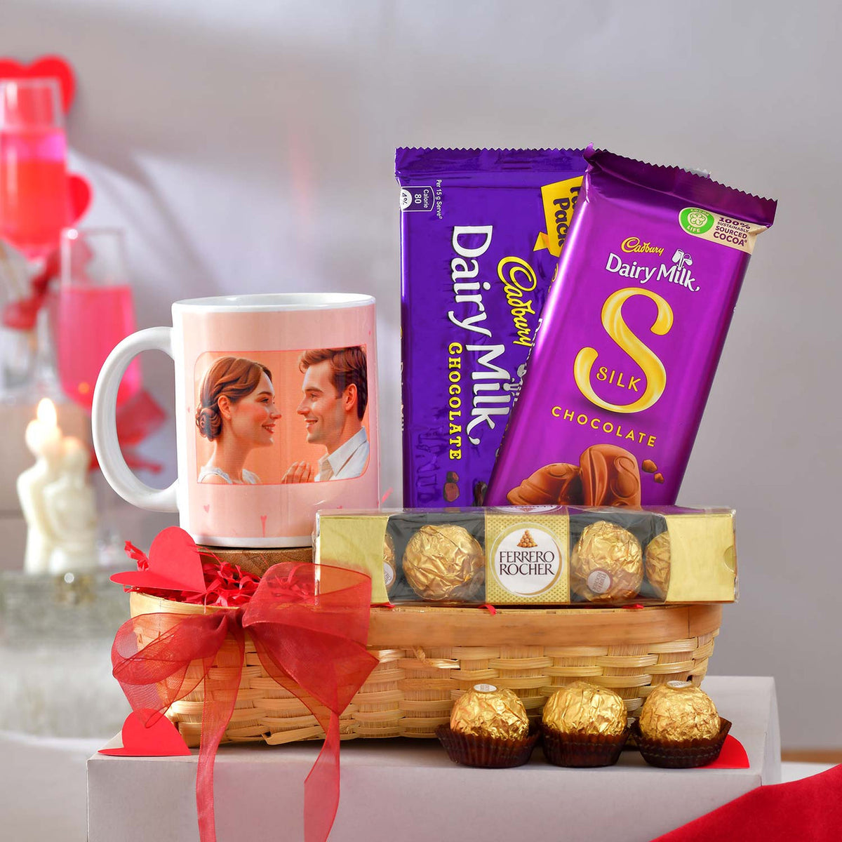 Personalized Photo Mug with Chocolate Treats