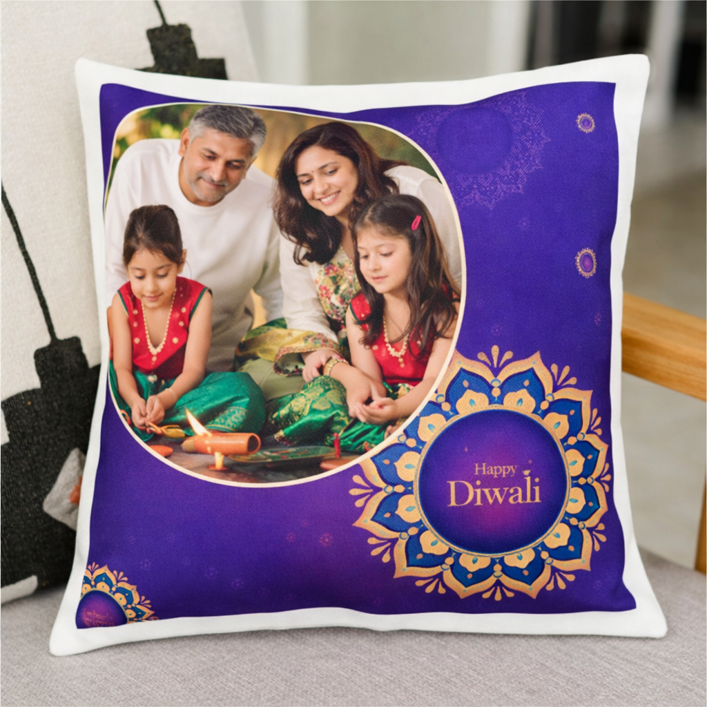 Personalized Diwali Cushion & Mug Combo