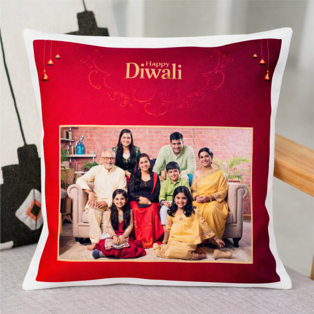 Family Celebration Diwali Personalized Cushion