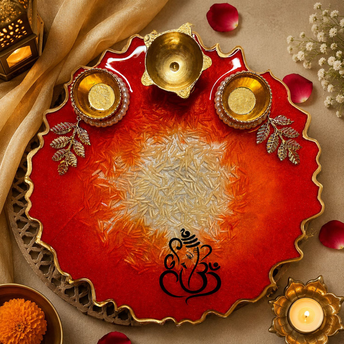Ganesha Resin Pooja Thali