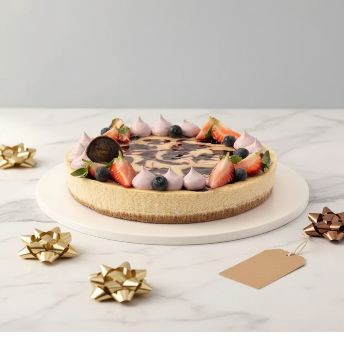 Wildberry Strawberry & Blueberry Baked Cheesecake
