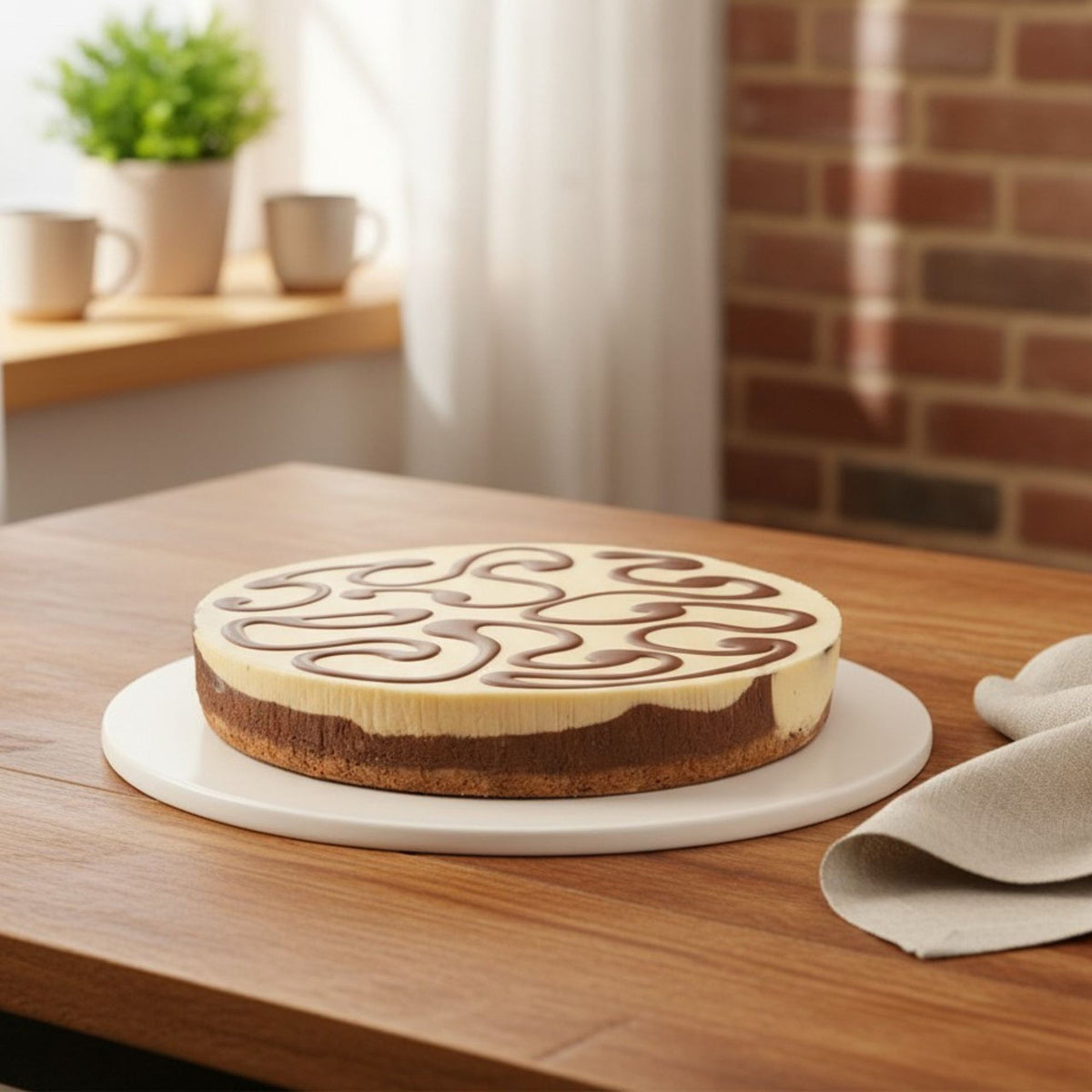 Chocolate Vanilla Marble Baked Cheesecake