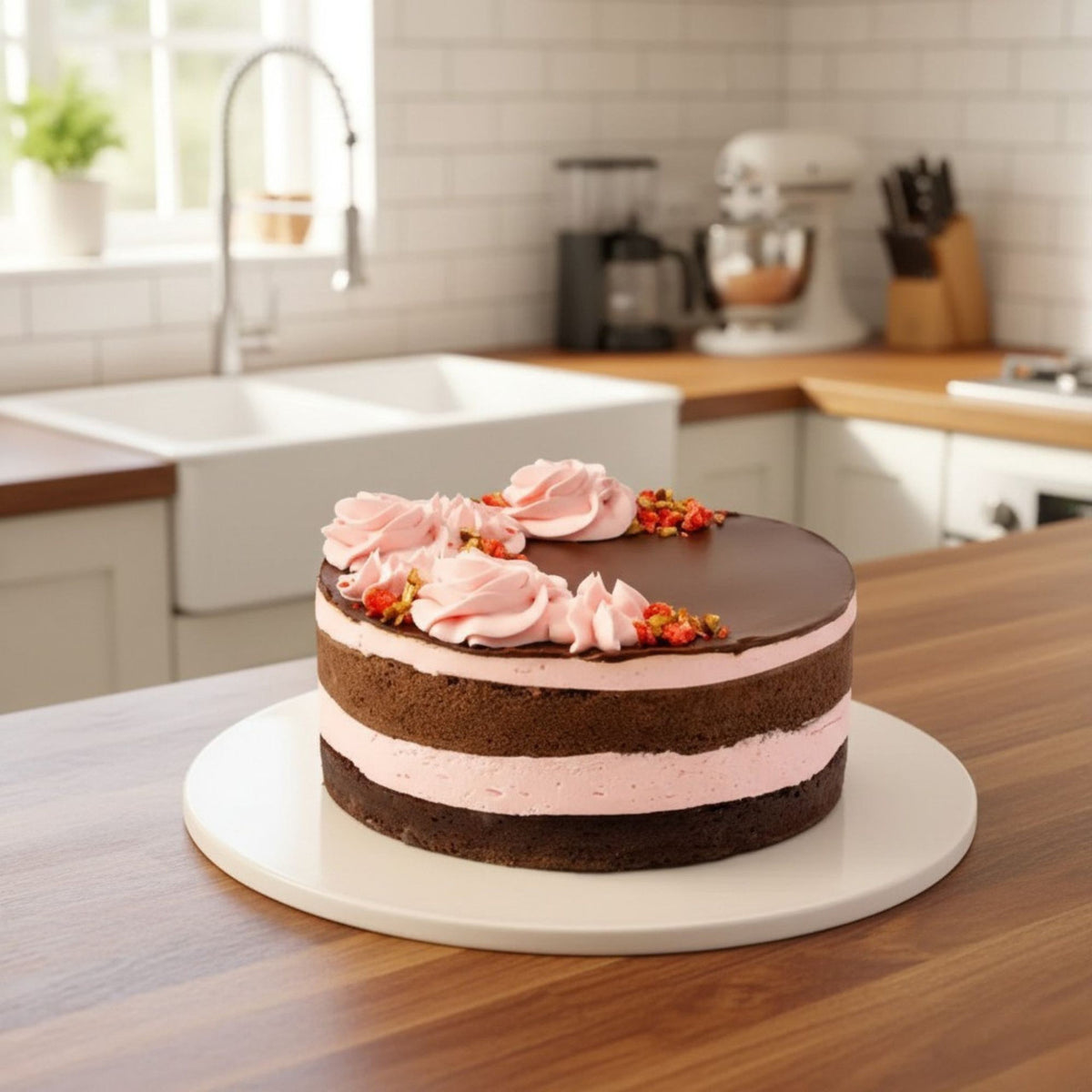Vegan Strawberry Chocolate Cake