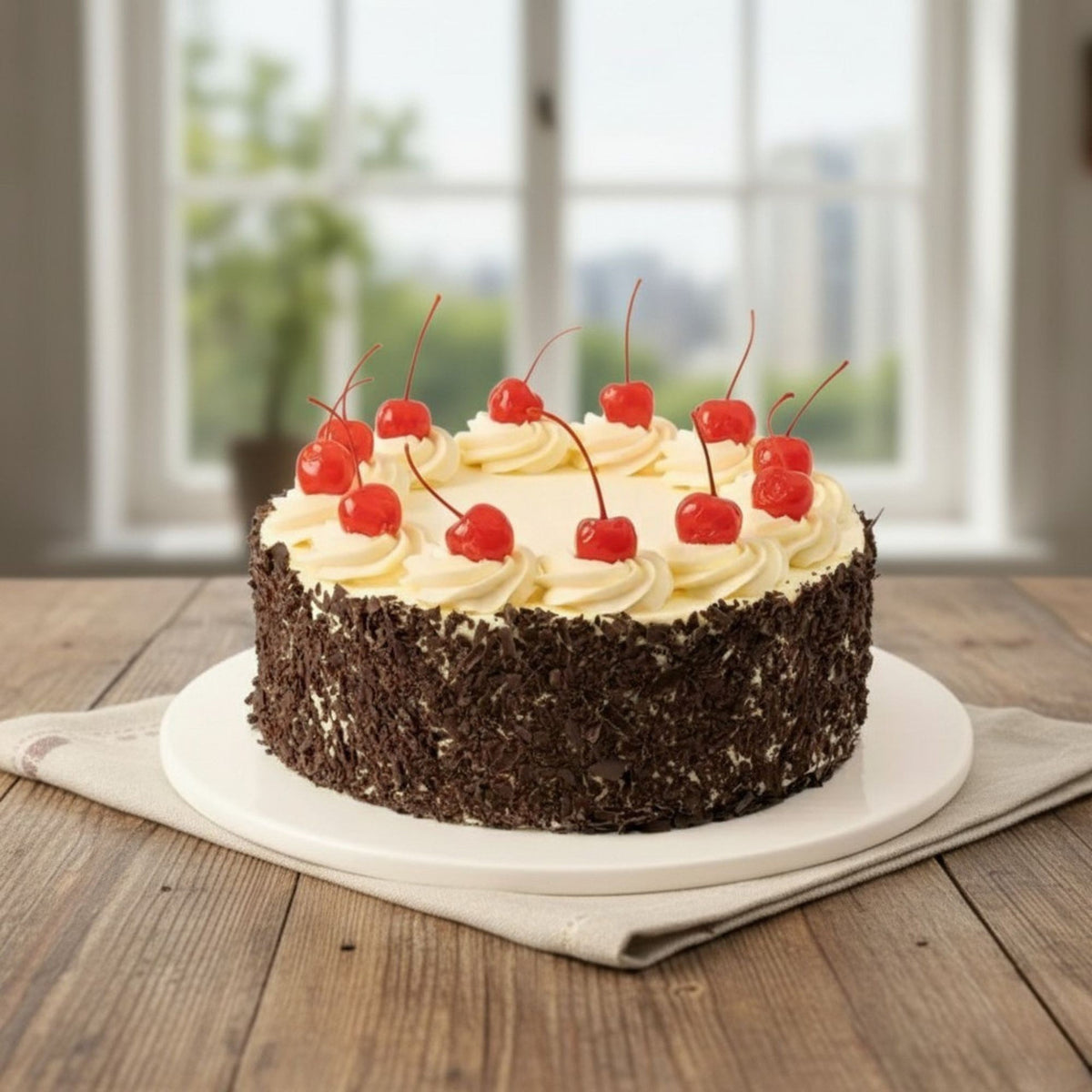 Eggless Black Forest Torte Cake