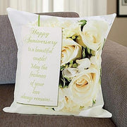Happy Anniversary Floral Cushion