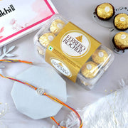 ੴ  ਰਾਖੀ(Onkar Rakhi) 925 Silver Rakhi with Ferrero Rocher