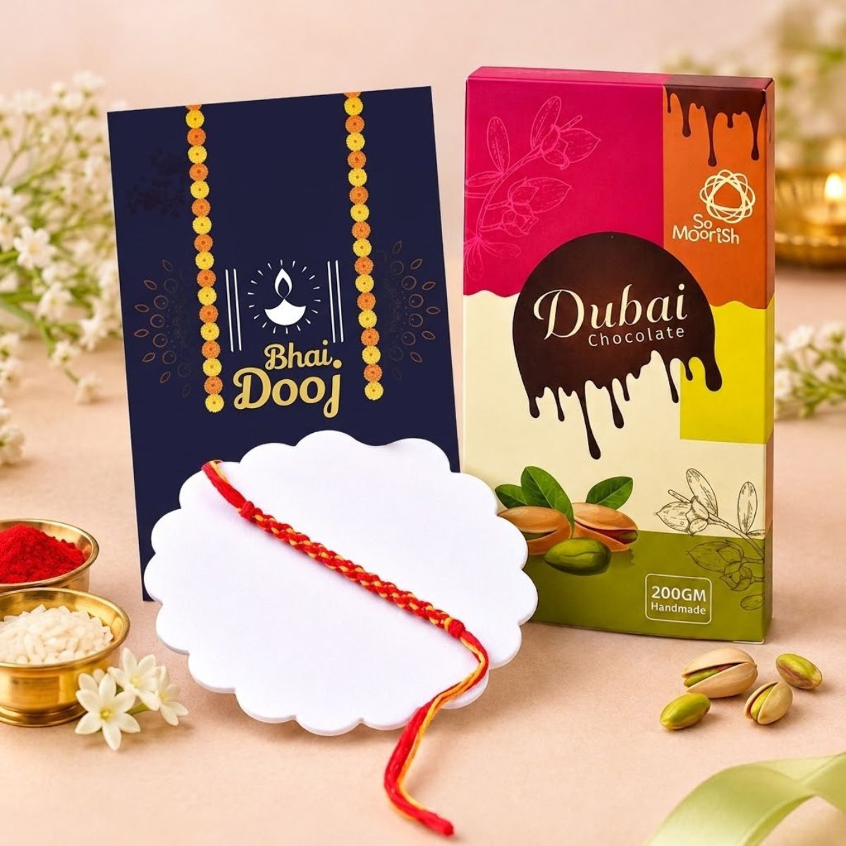 Bhaidooj Thread with Dubai Chocolate