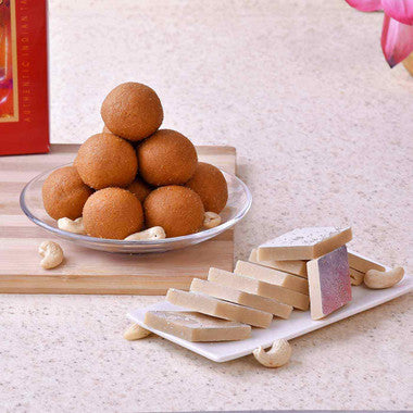 Kaju Katli & Besan Laddoo Sweet Gift Box