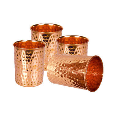 Copper Hammered Glass Set