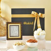 Silver Ganesha Frame & Gourmet Gift Hamper