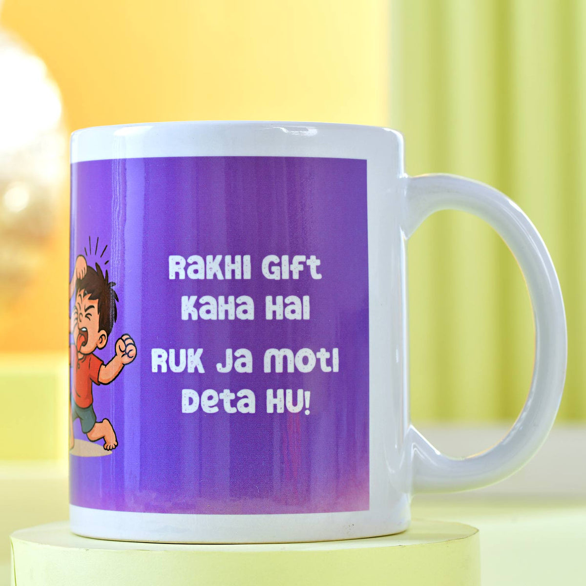 Rakhi Gift Combo with Personalized Mug & Lindt Extra Creamy Chocolate