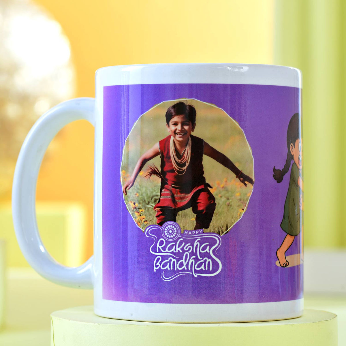 Rakhi Gift Combo with Personalized Mug & Lindt Extra Creamy Chocolate