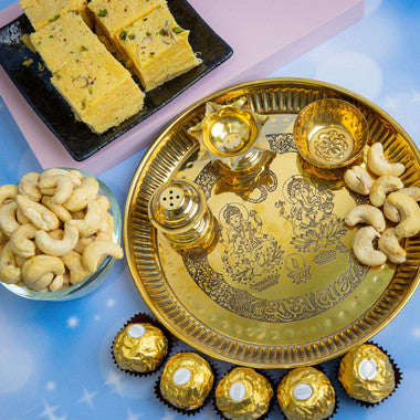 Divine Diwali Hamper with Pooja Thali, Sweets & Chocolates