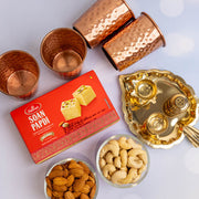 Paan Shape Pooja Thali with Dry Fruits & Sweets