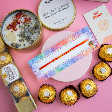 Bhaidooj Kalava with Ferrero & Scented Candle