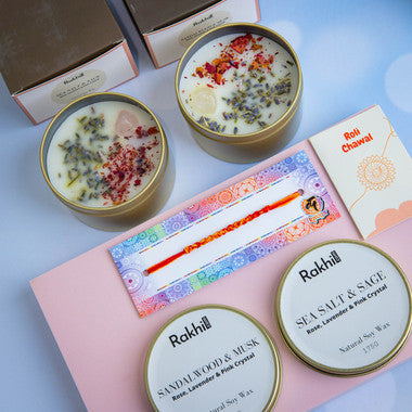 Bhaidooj Kalava Candle Gift Set