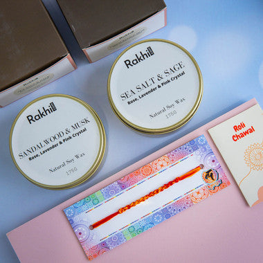 Bhaidooj Kalava Candle Gift Set