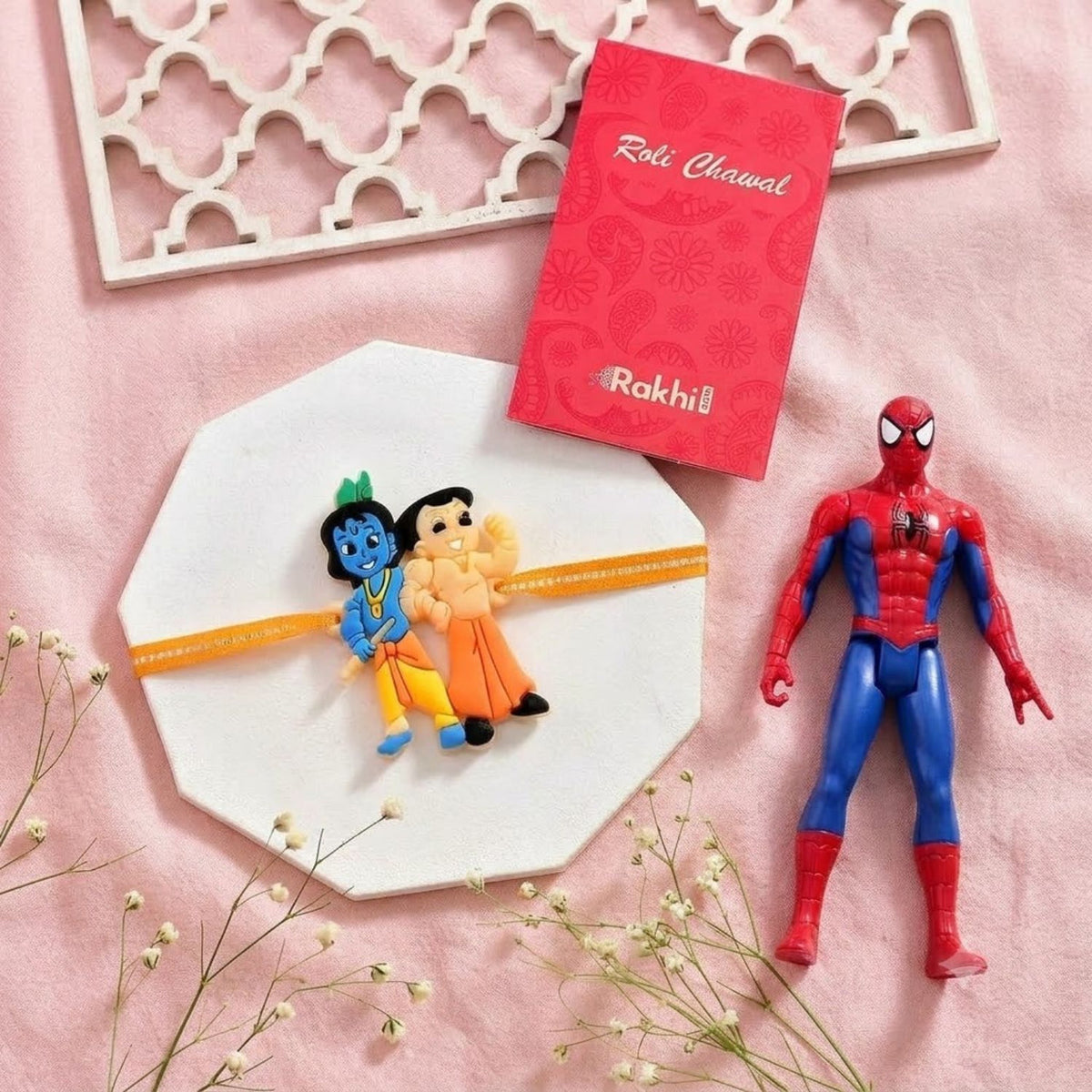 Krishna & Bheem Kids Rakhi With Superhero Spiderman