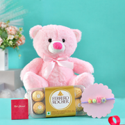 Adorable Bunny Rakhi with Teddy &  Ferrero Rocher
