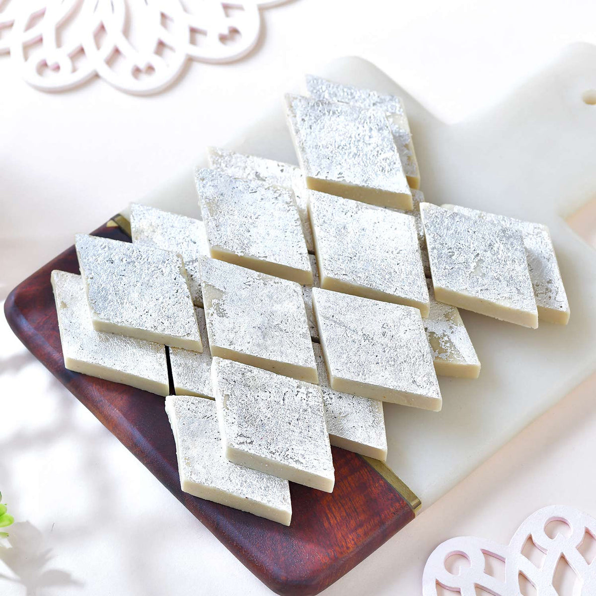 Elegant Om Circular Rakhi with Kaju Katli