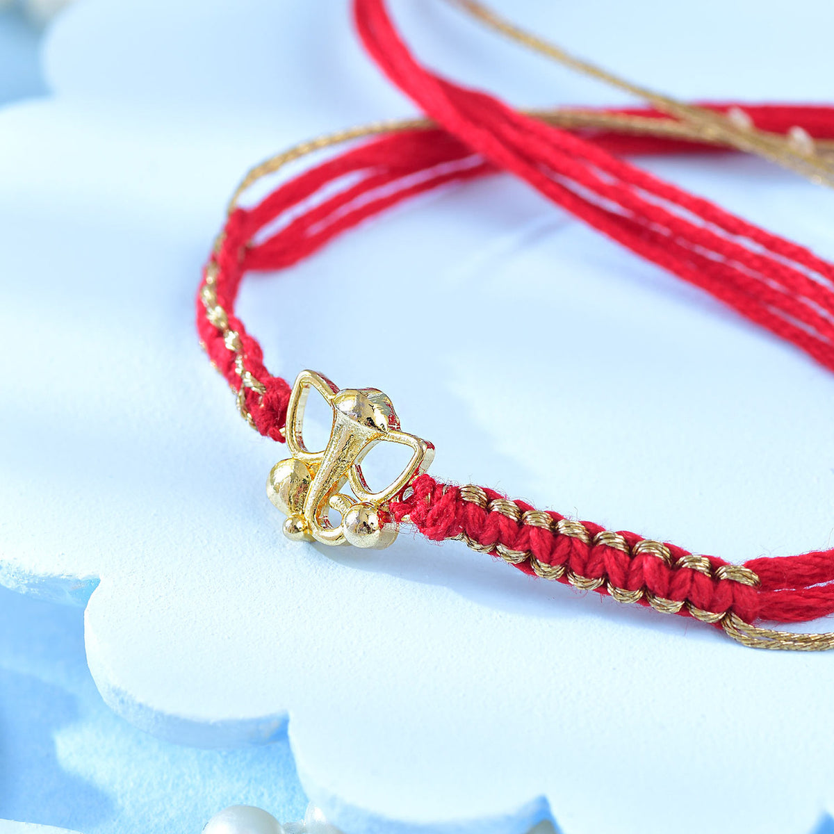 Gold Plated Ganesha Thread Rakhi