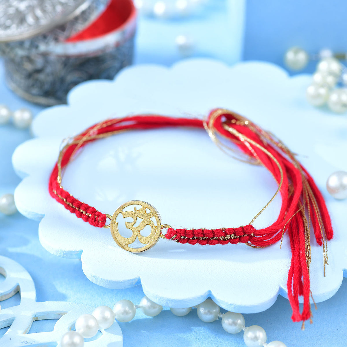 Gold Plated Om Thread Rakhi