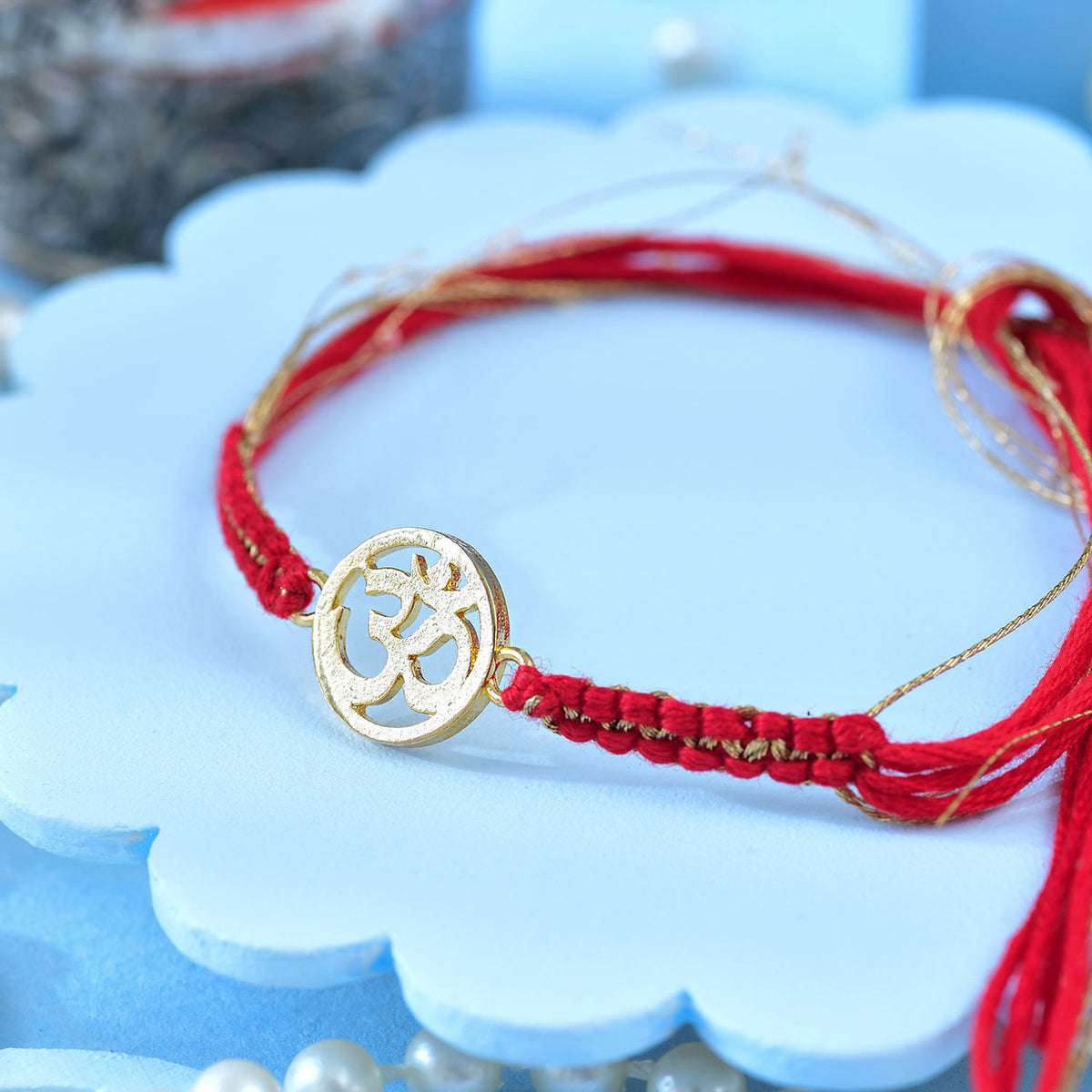 Gold Plated Om Thread Rakhi