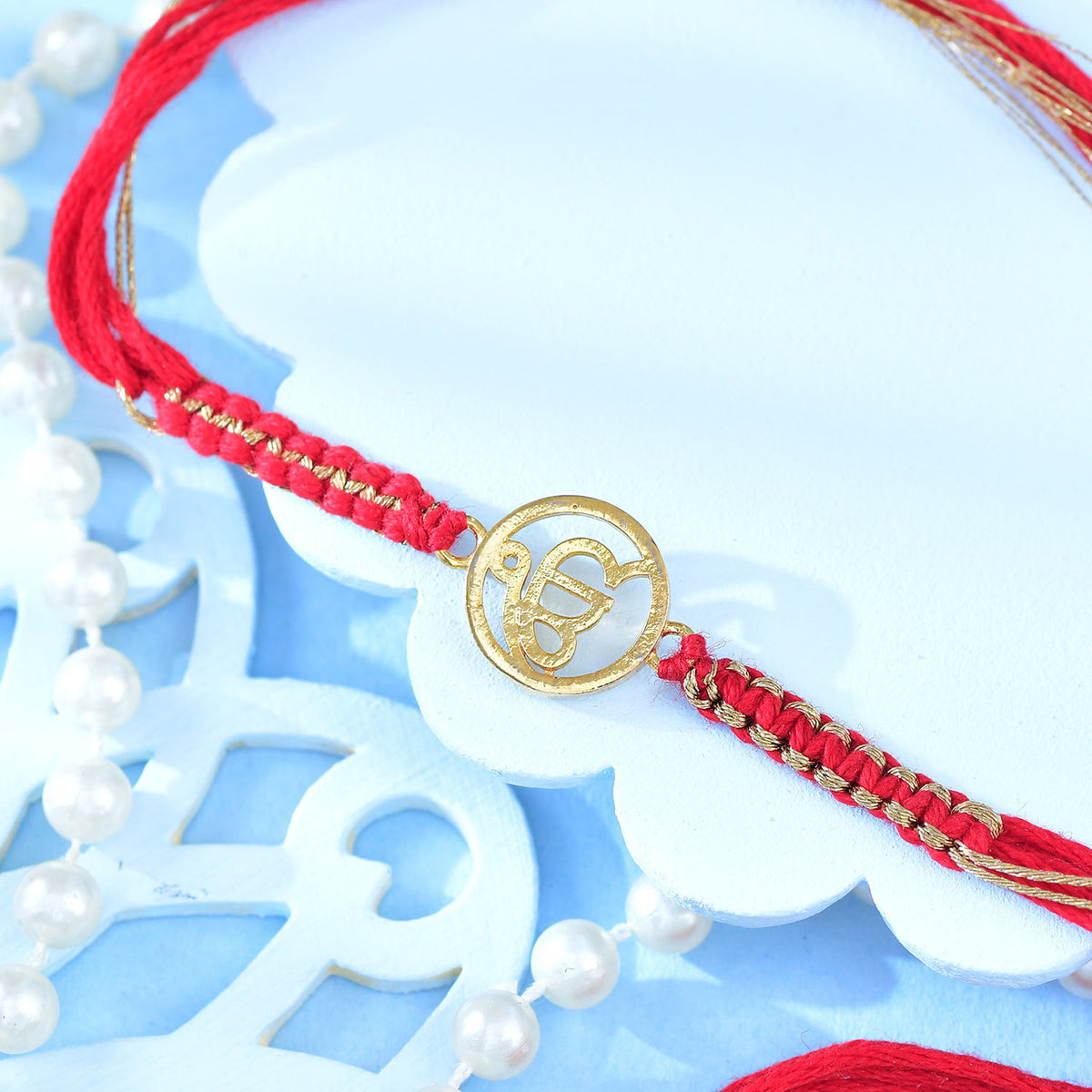 Gold Plated Ek Onkar Thread Rakhi