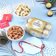 Premium Gold Plated Khanda Rakhi with Chocolate & Nuts