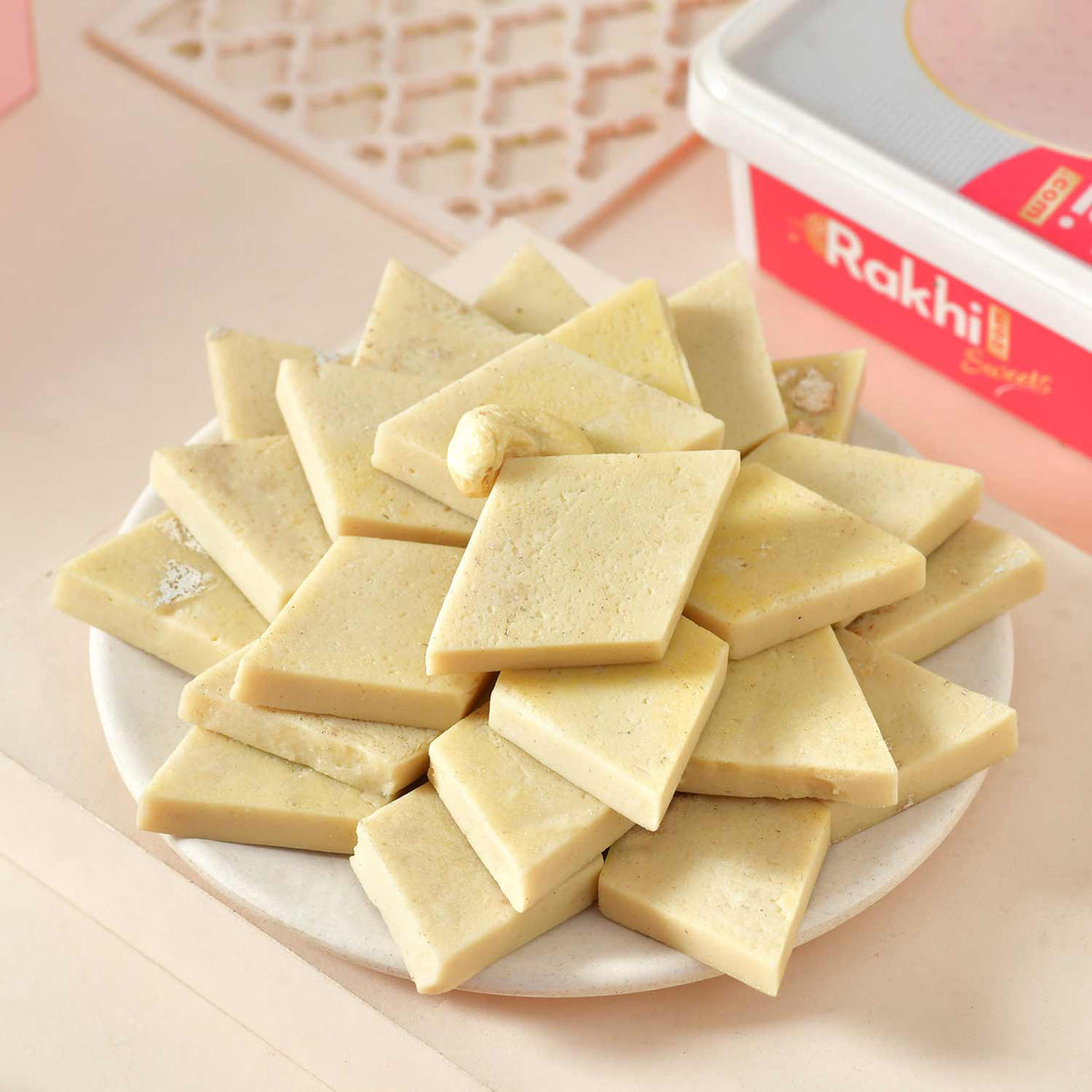 Set of 2 Rakhi with Kaju Katli