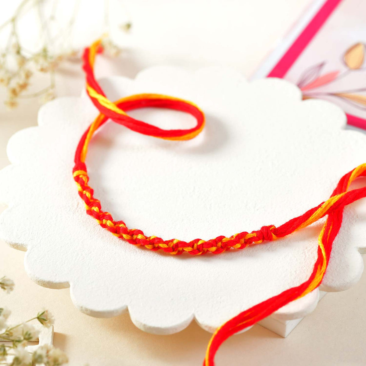 Divine Om & Braided Thread Rakhi Set