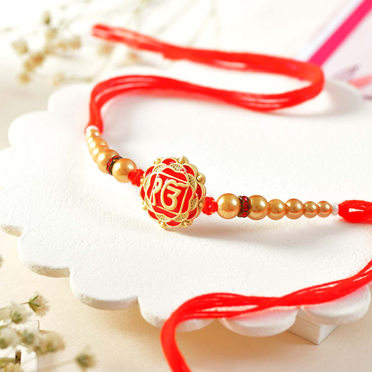Divine Om & Braided Thread Rakhi Set