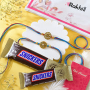 Set of 2 Rakhi with Snickers Chocolates