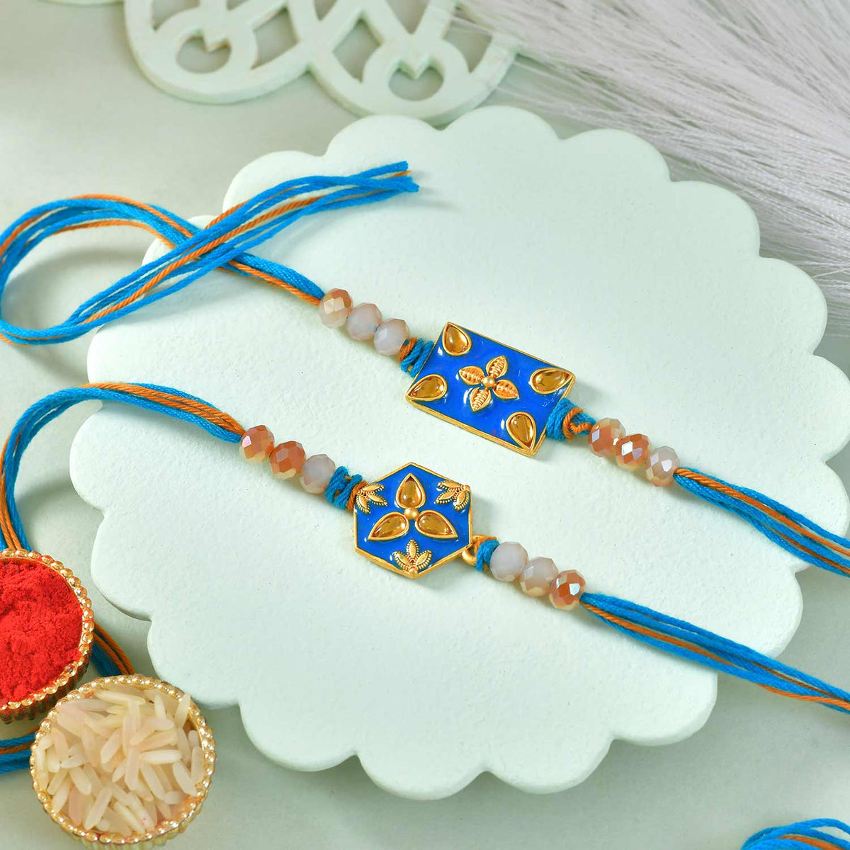 Set of 2 Bhai Rakhi with Toblerone Chocolates