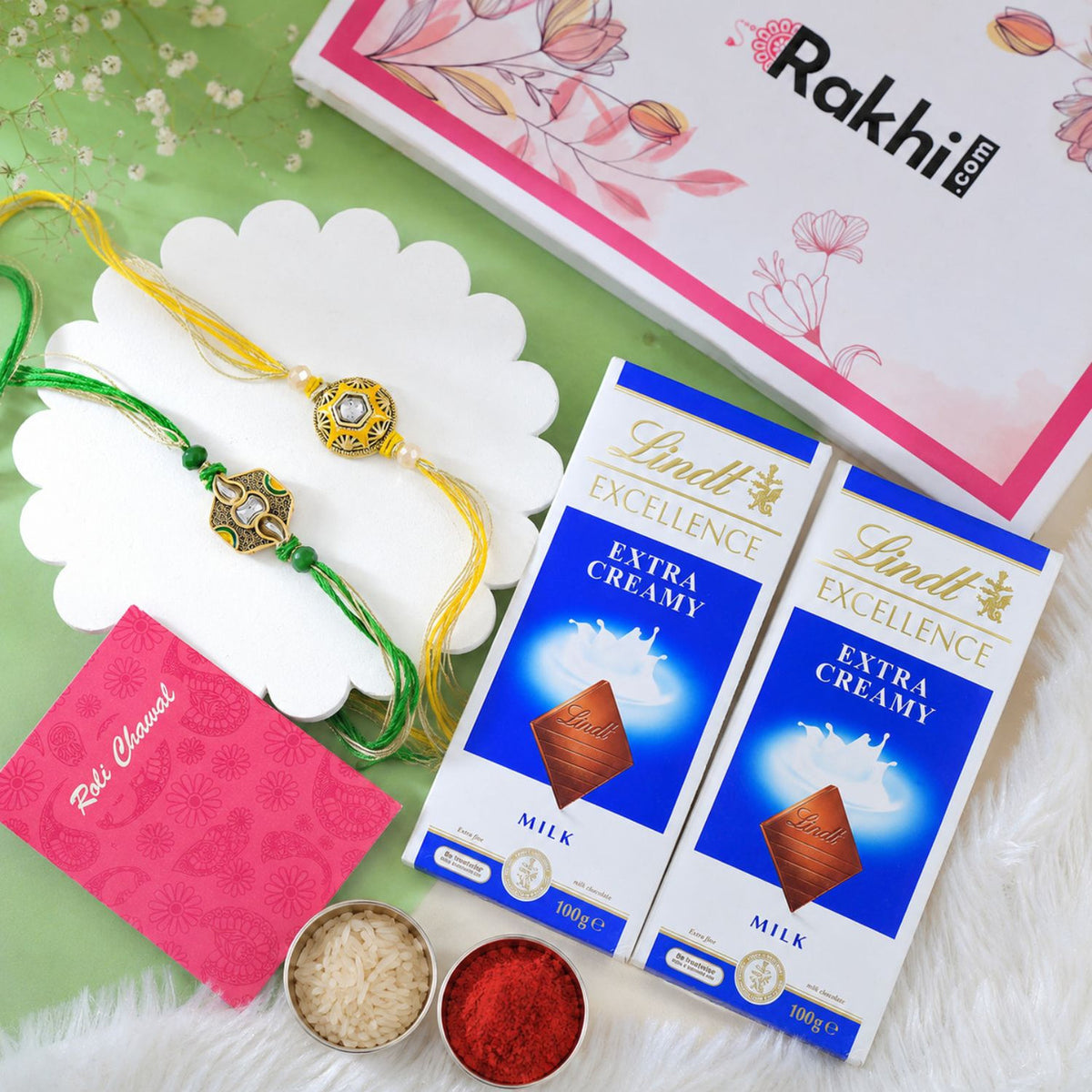 Duo Rakhi Set with Lindt Chocolates