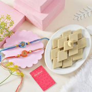 Elegant Bhai Rakhi Set with Kaju Katli