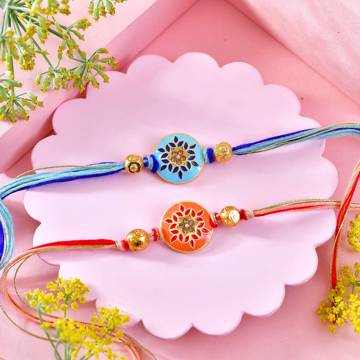 Elegant Bhai Rakhi Set with Kaju Katli