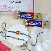 Set of 2 Rakhi with Snickers Chocolates