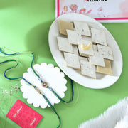 Set of 2 Vibrant Bhai Rakhi With Kaju Katli