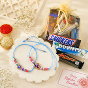 Colorful Bead Rakhi Set with Assorted Mix Chocolates