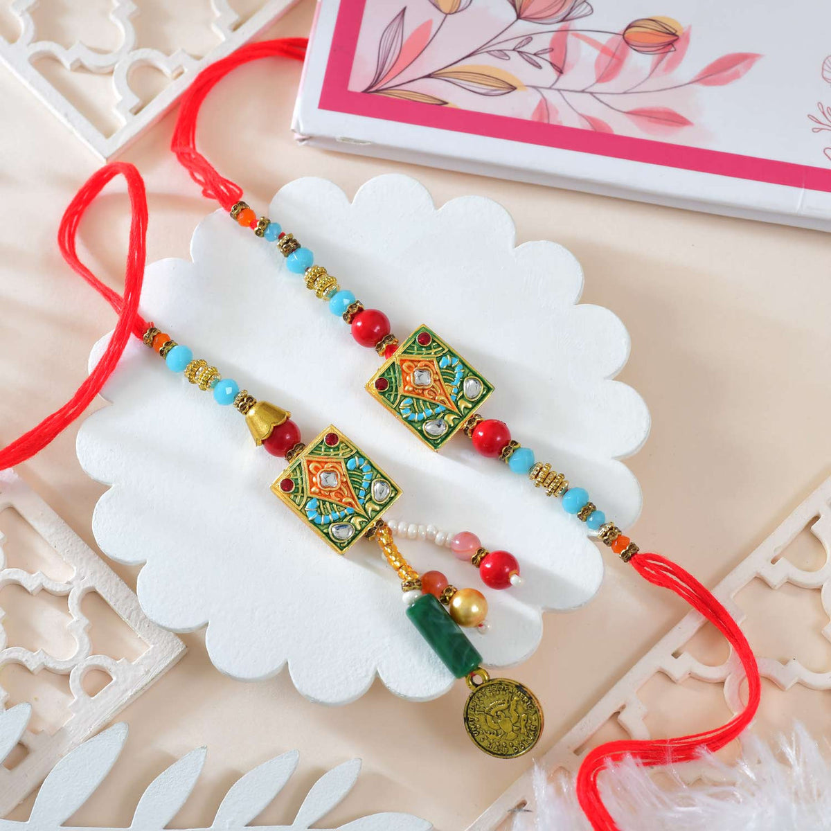 Exquisite Bhaiya Bhabhi Rakhi With Kaju Katli