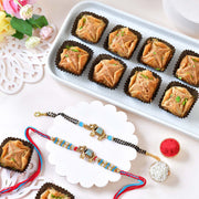 Royal Elephant Rakhi & Bracelet Combo with Baklawa Sweet