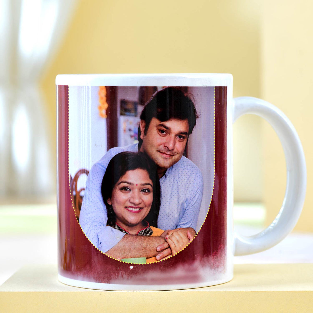 Personalized Mug with Kaju Katli & Designer Bhai-Bhabhi Rakhi Set