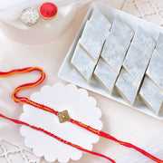 Traditional Designer Rakhi Set with Kaju Katli