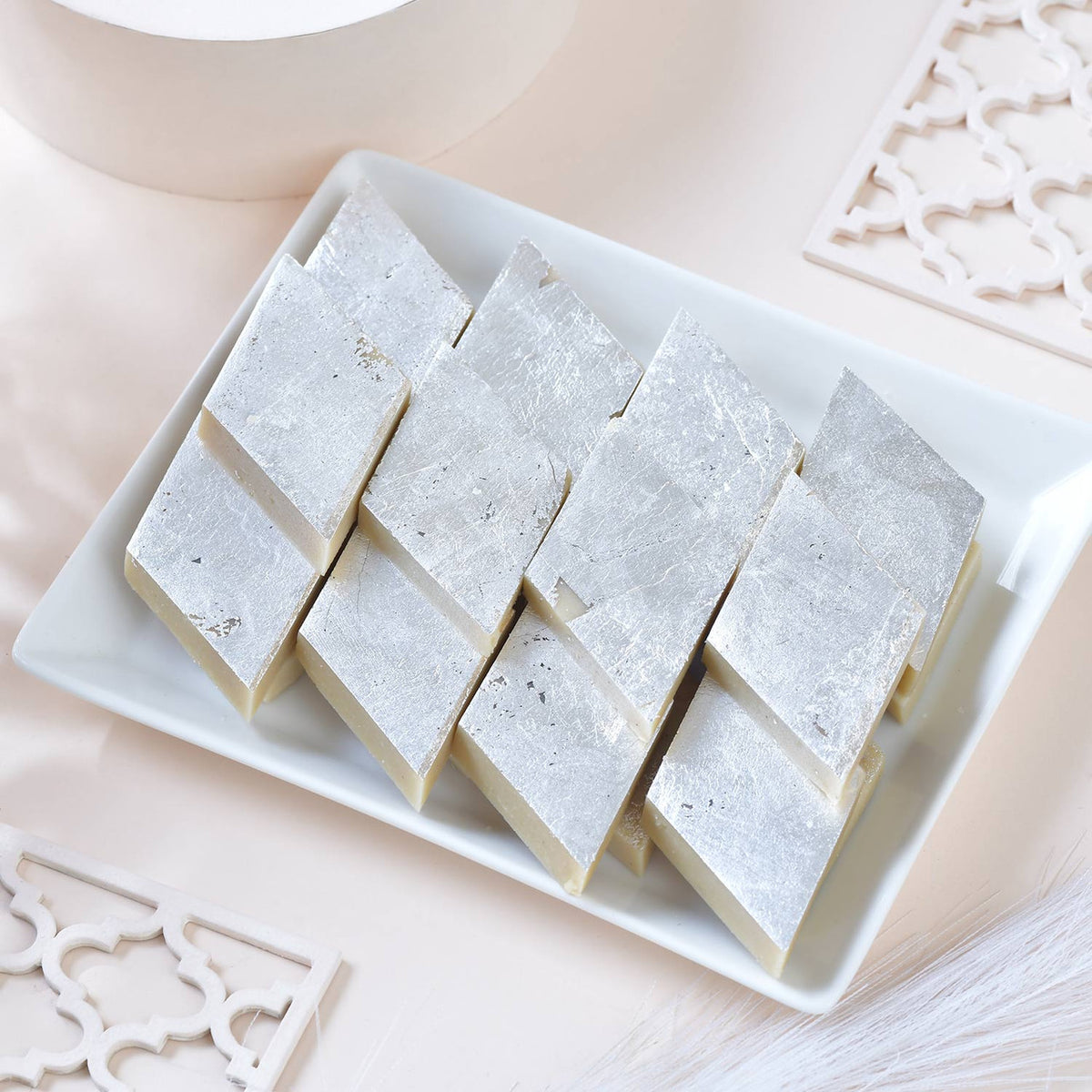 Traditional Designer Rakhi Set with Kaju Katli