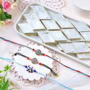 Family Rakhi Trio with Kaju Katli