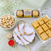 Designer Rakhi Set with Gourmet Hamper