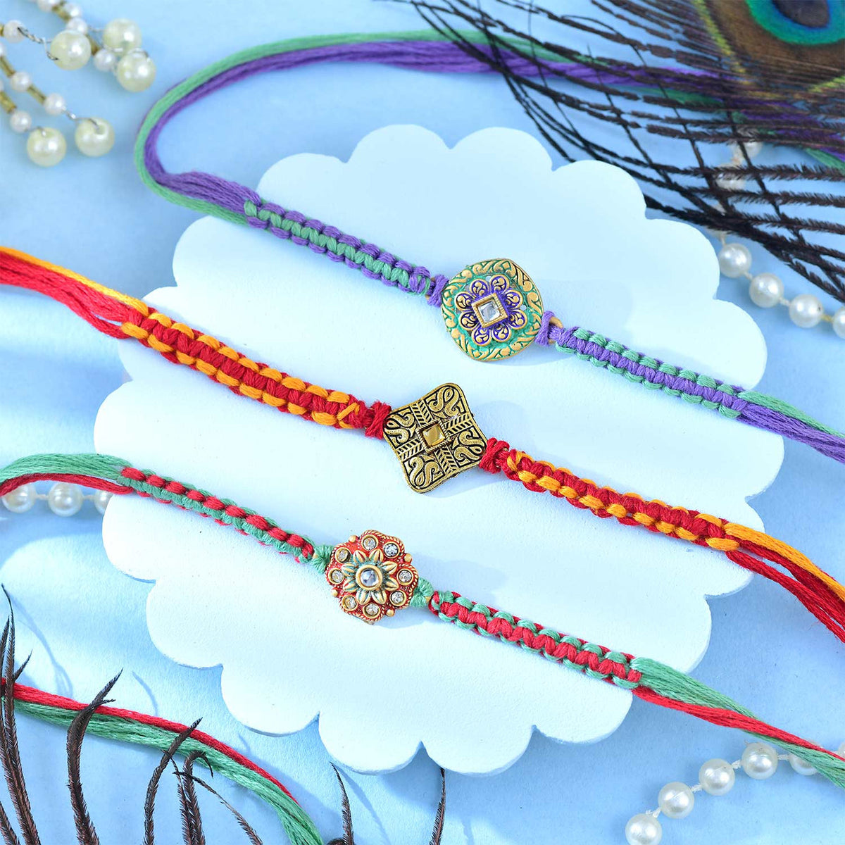 Designer Rakhi Set with Mixed Dry Fruits