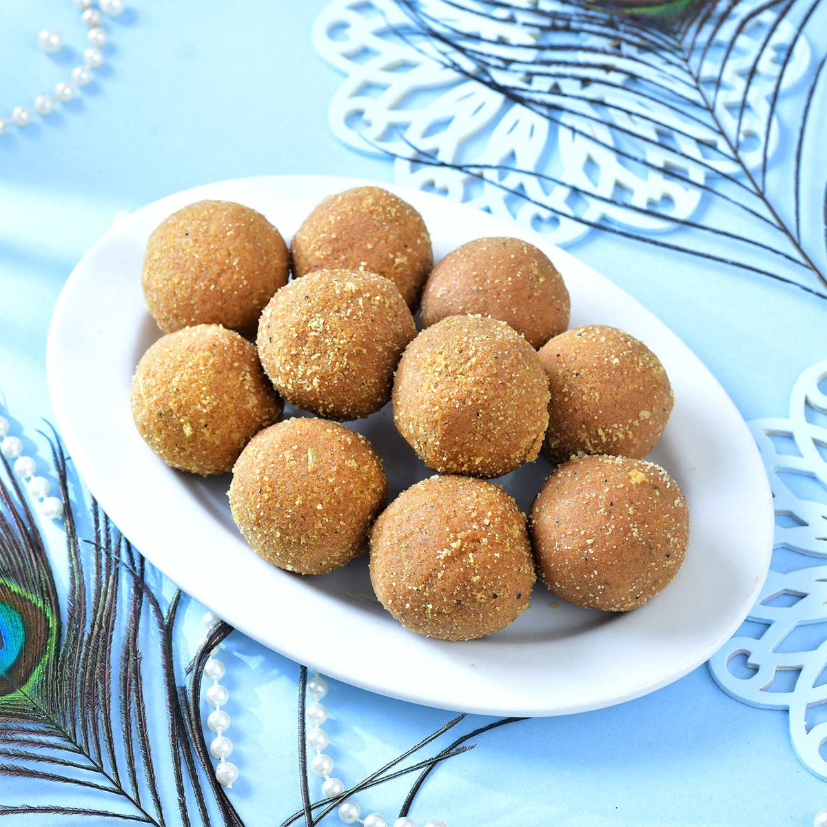 Designer Rakhi Set with Besan Laddoo & Snickers