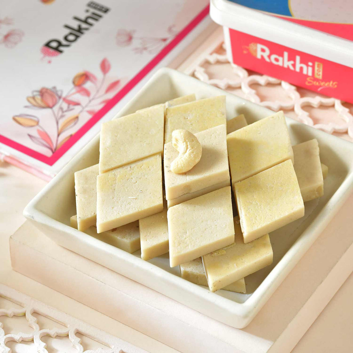 Royal Rakhi Set with Kaju Katli